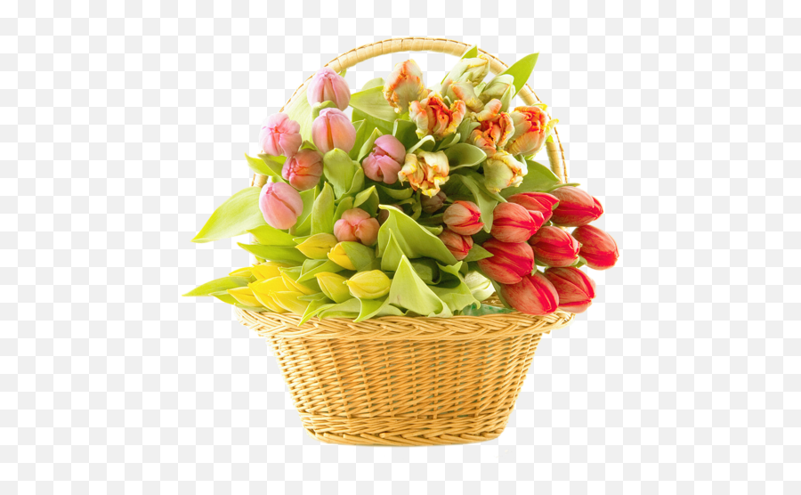 Bouquet Flowers Png - Basket With Flowers Png Emoji,Flowers Png