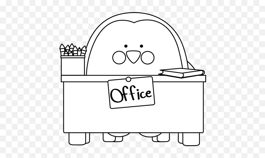 Office Clip Art Black And White Png - School Office Clip Art Black And White Emoji,Office Clipart