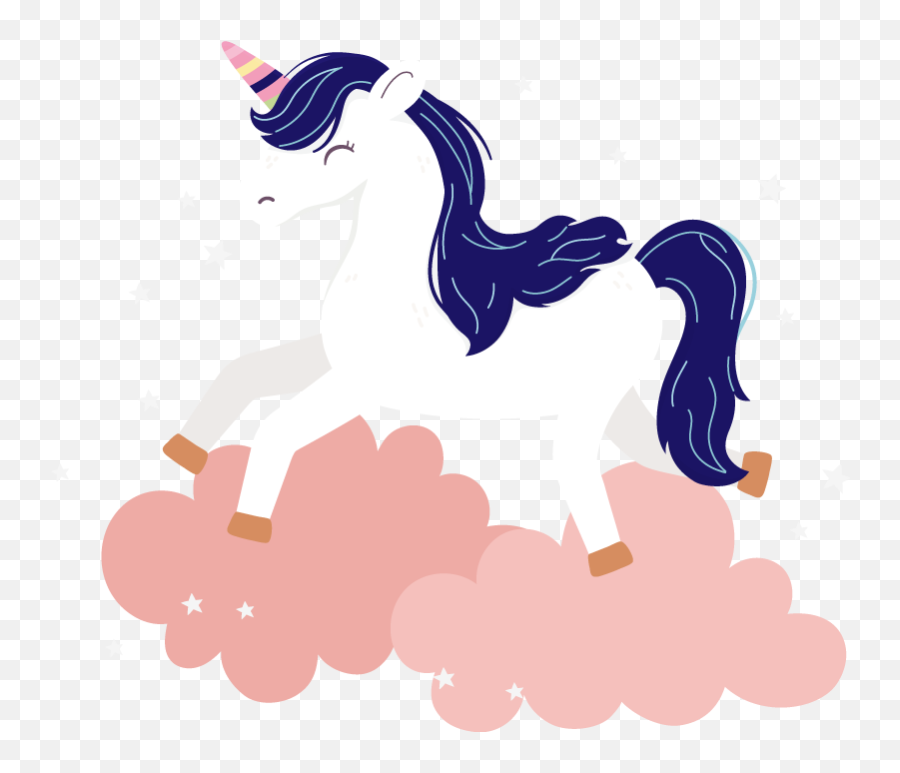 Unicorn On Pink Clouds Kids Bedroom Wall Sticker Emoji,Children Singing Clipart