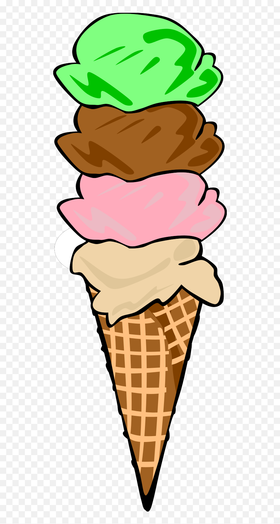 Ice Cream Clip Art Free - Ice Cream Cone Clip Art Black And White Emoji,Ice Cream Clipart