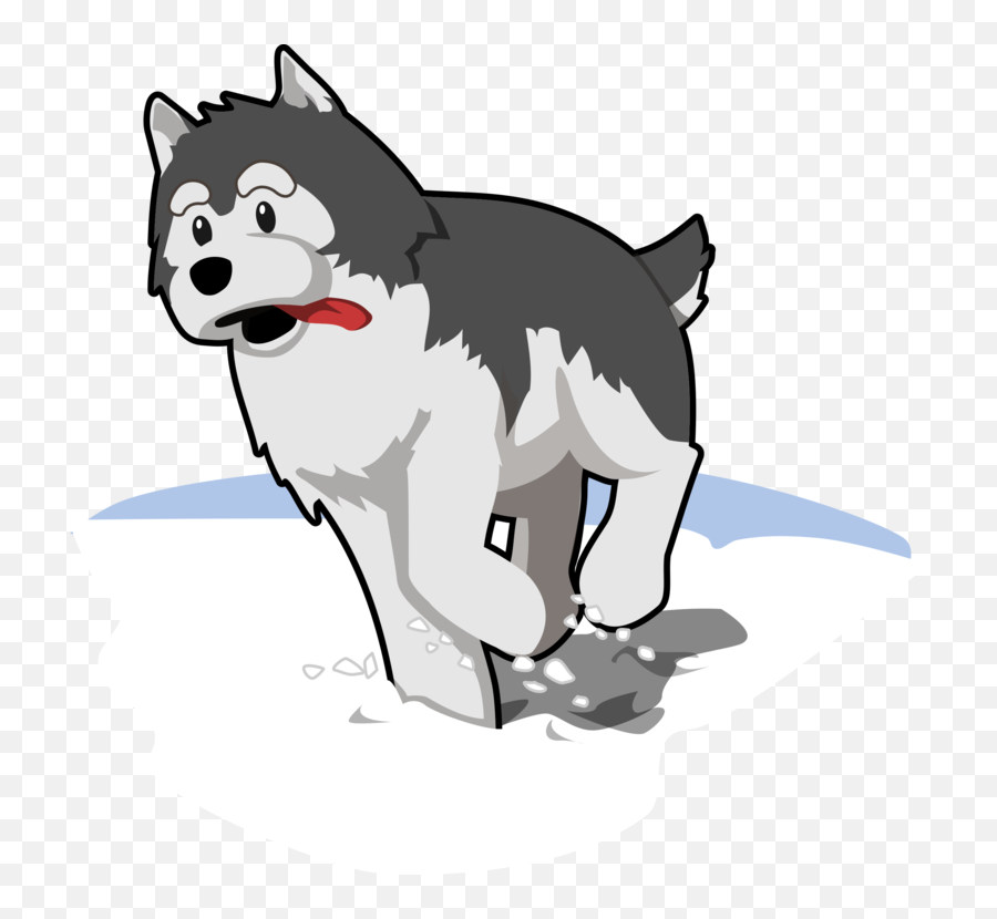 Running Husky Clipart - Husky In Snow Cartoon Emoji,Husky Clipart