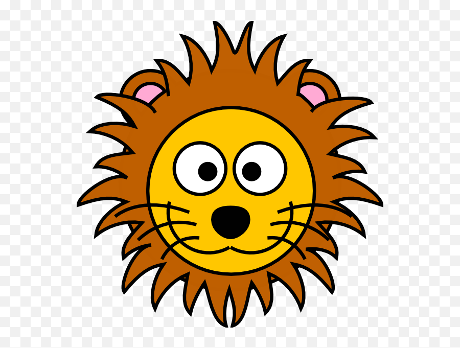 Download Baby Lion Face Clipart - Cartoon Lion Face Clipart Emoji,Lion Head Clipart