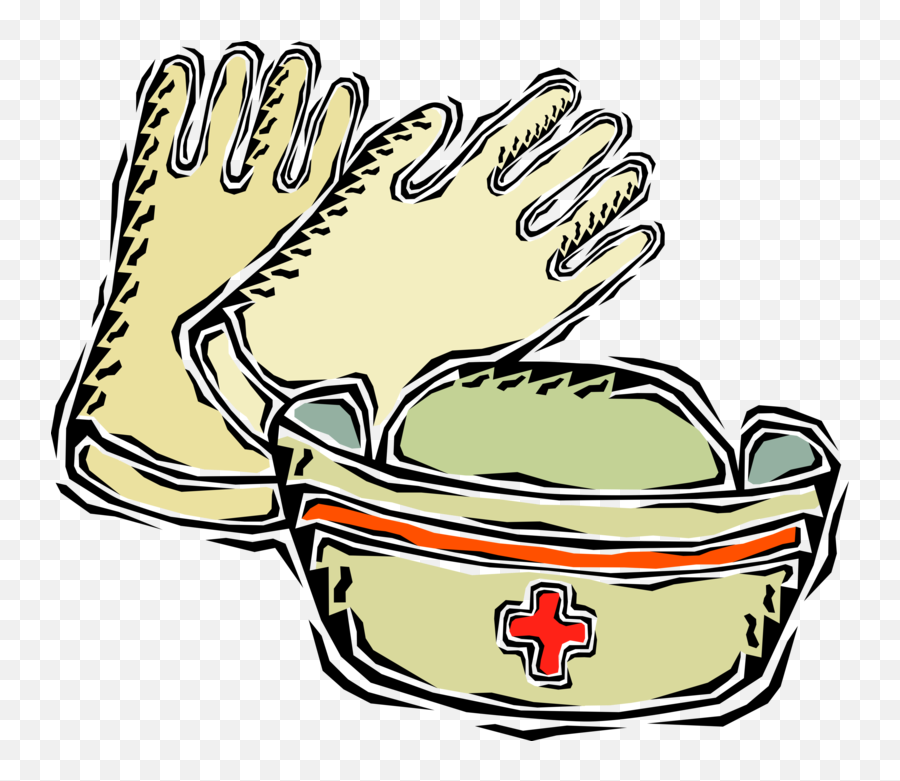 Medical Rubber Gloves And Nurse S Hat - Safety Glove Emoji,Nurse Hat Clipart