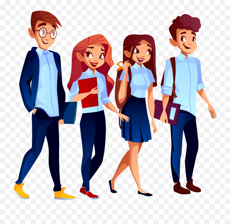 College Students In University Clothing - University Students Picture Cartoon Emoji,Student Clipart