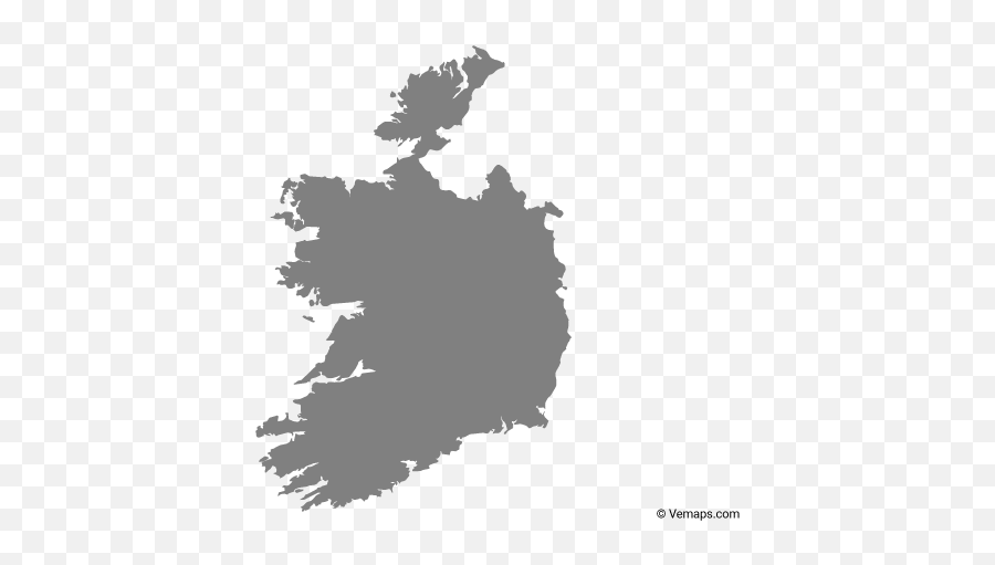 Grey Map Of Ireland - Ireland Map Vector Png Emoji,Ireland Png