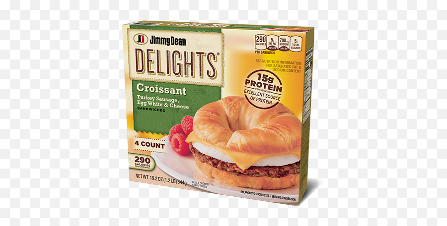 Delights Turkey Sausage Egg White U0026 Cheese Croissant - Jimmy Dean Delights Emoji,Croissant Transparent