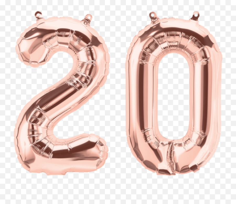 Download Rose Gold 2018 Balloons Png Image With No - Rose Gold Number Balloons Png Emoji,Gold Balloons Png
