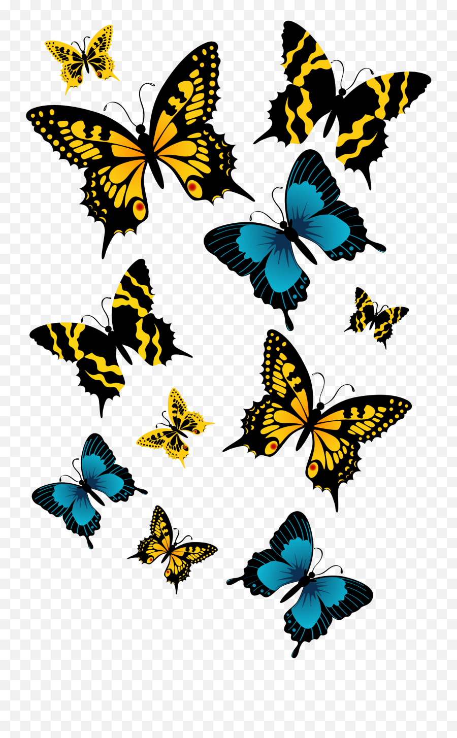 Png Format Colorful Butterfly Png Emoji,Yellow Butterfly Png