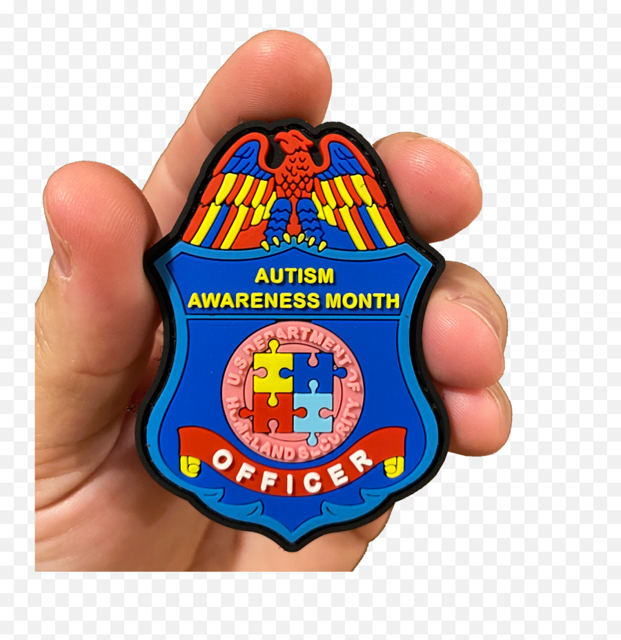 Autism Awareness Month Officer Police Pvc Patch Emoji,Autism Awareness Png