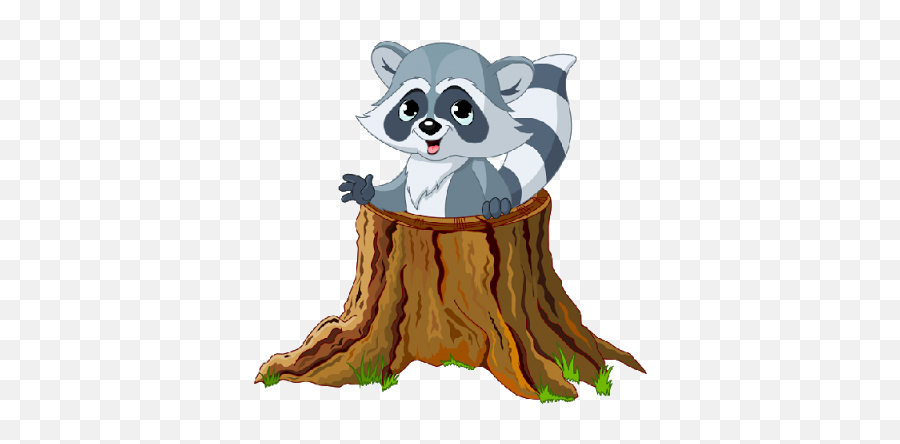 Raccoon - Cartoon Images Raccoon Drawing Cute Animals Emoji,Fallen Tree Clipart