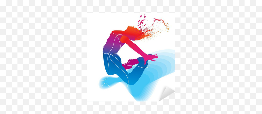 The Dancer Colorful Silhouette On Abstract Background Emoji,Zumba Clipart