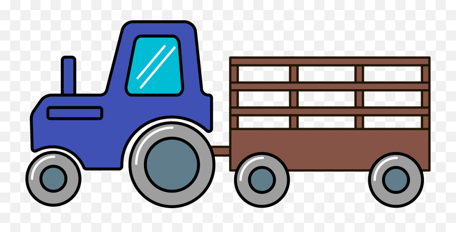 Tractor And Hay Wagon Clipart - Commercial Vehicle Emoji,Wagon Clipart