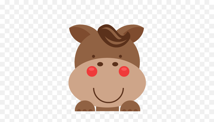 Peeking - Cute Horse Clip Art Free Transparent Png Cartoon Cute Horse Png Emoji,Horse Transparent