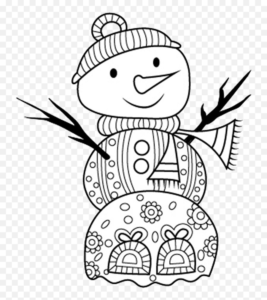 Cute Snowman Clipart Black And White - Weird Snowman Clipart Black And White Emoji,Snowman Clipart