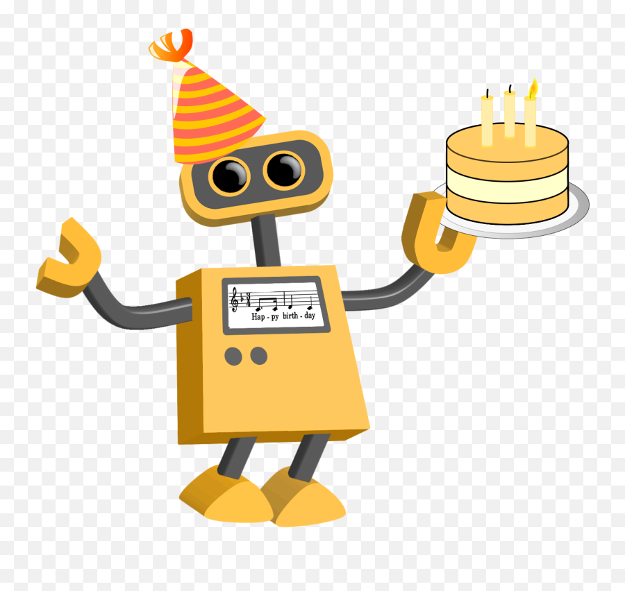Birthday Bot Robot Robot Logo Birthday Songs - Cute Robot Transparent Background Emoji,Party Hat Transparent Background