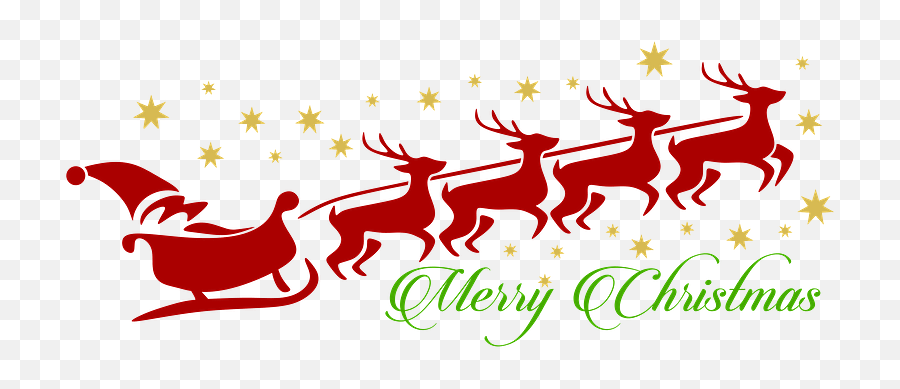 Santa On Sleigh With Reindeer Clipart Free Download - Santa Reindeer Christmas Clipart Emoji,Free Santa Clipart