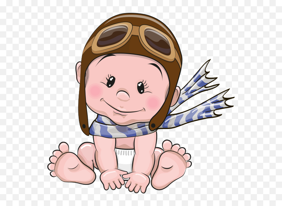 Clipart Pilot Bebek - Cute Baby Boy Clipart Transparent Cute Baby Cartoon Stickers Emoji,Baby Boy Clipart