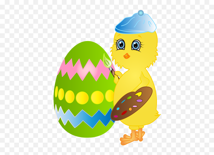 Easter Chicken Painting Egg Png Clip Art Image - Chicken Chicken Egg Easter Cartoon Emoji,Easter Egg Png