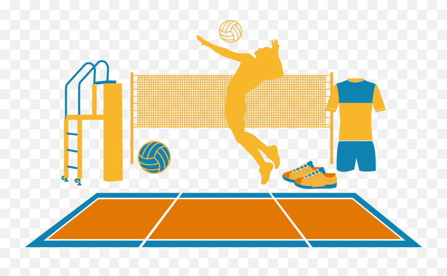 Download Hd Volleyball Vecteur Euclidean Vector - Volleyball Sporty Emoji,Volleyball Png