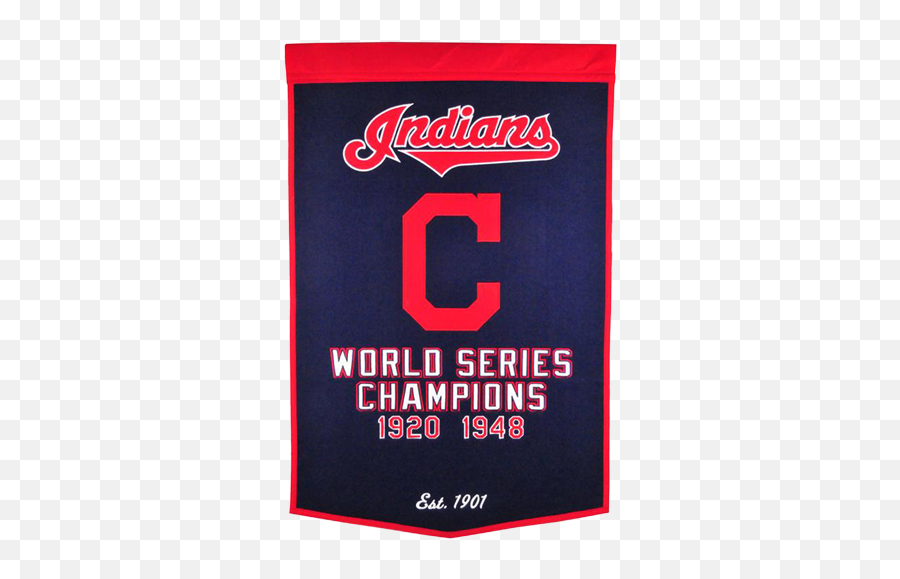 Cleveland Indians World Series Championship Dynasty Banner - With Hanging Rod Cleveland Indians Emoji,Cleveland Indians Logo