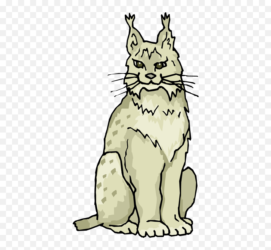 Eurasian Lynx Whiskers Bobcat Clip Art - Lynx Cliparts Png Cat Emoji,Bobcat Clipart