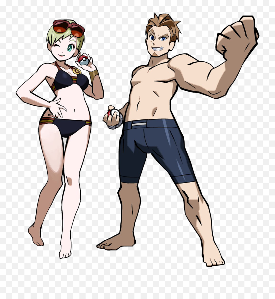 Swimmer Clipart Male Swimmer - Pokemon Sun And Moon Swimmers Swimmer Pokemon Emoji,Swimmer Clipart