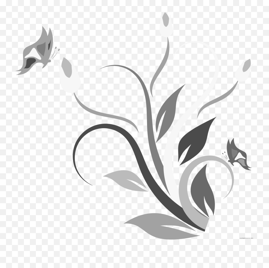 White - Black And White White Flower Clip Art Emoji,Flower Clipart Black And White