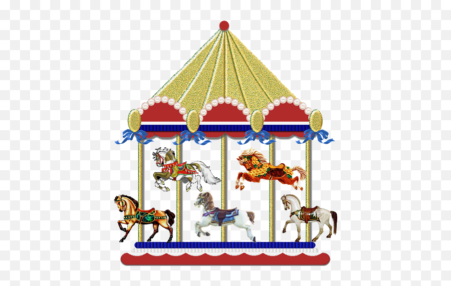 Carousel Ride Clipart - Transparent Merry Go Round Gif Emoji,Carousel Clipart