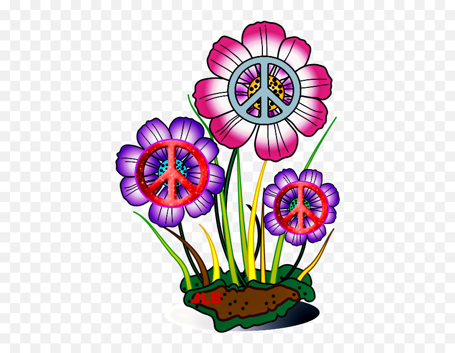 Peace Flower Power - Flower Power Hippy Png Emoji,Hippie Clipart