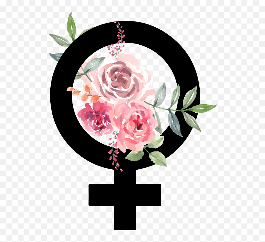 Female Symbol Emoji Wall Sticker - Simbolo Feminista Con Flores,Instagram Logo Emoji