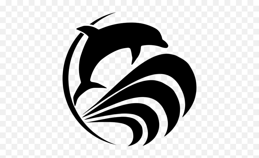 Silhouette Dolphin - Dolphin Stencils Emoji,Dolphin Clipart Black And White