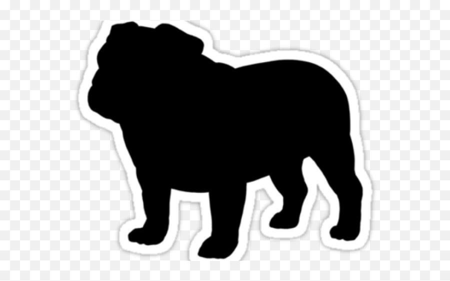 English Bulldog Clipart Silhouette - Transparent Bulldog Silhouette Png Emoji,Bulldog Clipart