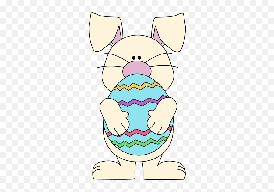 Easter Bunny Holding A Big Easter Egg - Easter Emoji,Easter Clipart