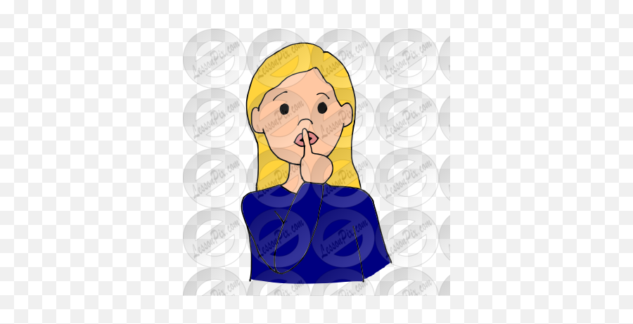 Quiet Picture For Classroom Therapy Use - Great Quiet Clipart Emoji,Teenage Girl Clipart