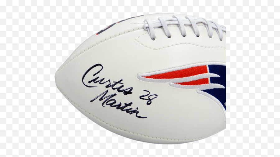 Curtis Martin New England Patriots Signed New England Patriots Logo Football Jsa Coa Emoji,Old School Patriots Logo