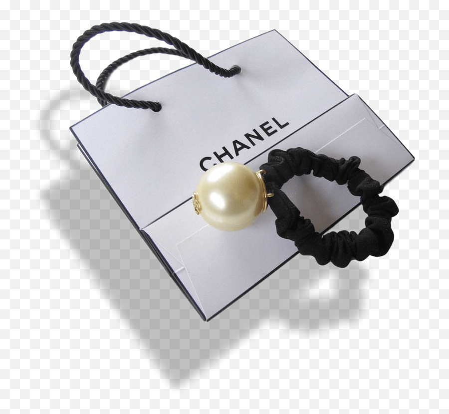 Chanel Huge Pearl Chouchou Cc Logo Hair Tie New In Pochette Emoji,Chanel Cc Logo Earrings