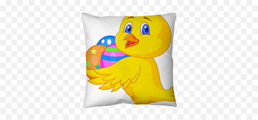 Cute Chicken Cartoon With Easter Egg Pillow Cover U2022 Pixers Emoji,Cute Chicken Clipart