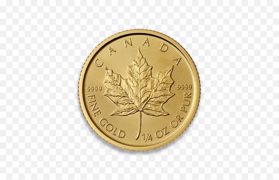 Canadian Gold Coin Quarter Ounce Gold Maple Coin - Camino Emoji,Canadian Leaf Png