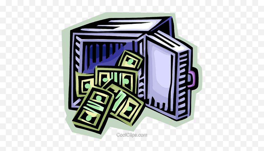 Safe Full Of Money Royalty Free Vector - Safe Full Of Money Clipart Emoji,Safe Clipart