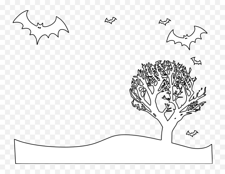 Halloween Landscape Coloring Page - Halloween Scene Coloring Pages Emoji,Landscape Clipart