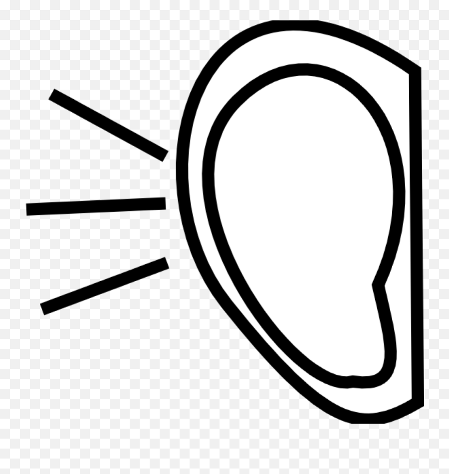 Ear Clipart Right Ear Clip Art At Clker - Ear Clip Black And White Listen Emoji,Ear Clipart