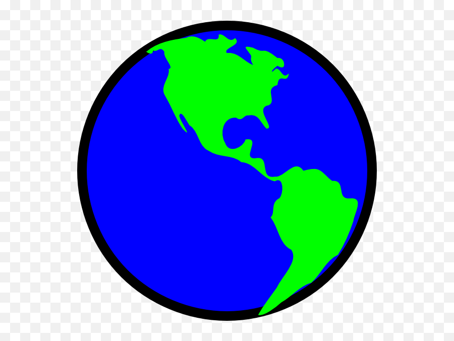 Clipart World Simple Clipart World Simple Transparent Free - Green Clip Art Blue Earth Emoji,Earth Clipart Black And White
