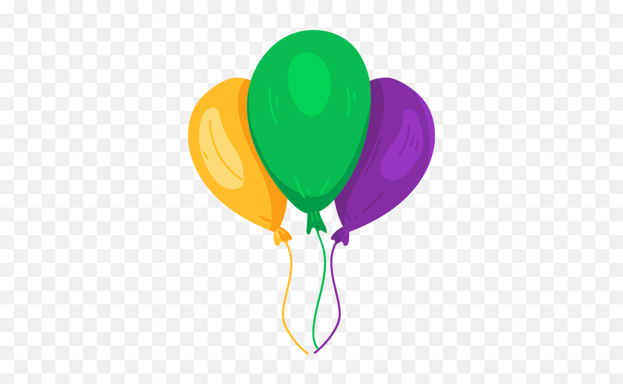 String Balloon Three Flat - Balloon Emoji,Globos Png