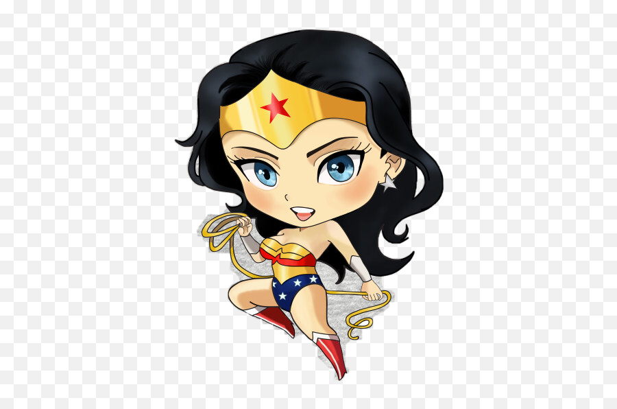 Superheroes Sticker Challenge On Picsart - Cute Wonder Woman Chibi Emoji,Wonder Women Clipart