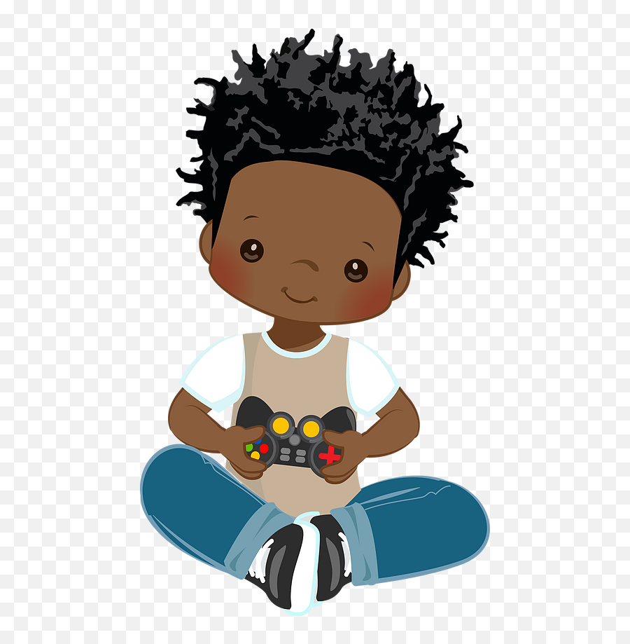 Black Children Matter - Black Boy Playing Video Games Clipart Emoji,Matter Clipart