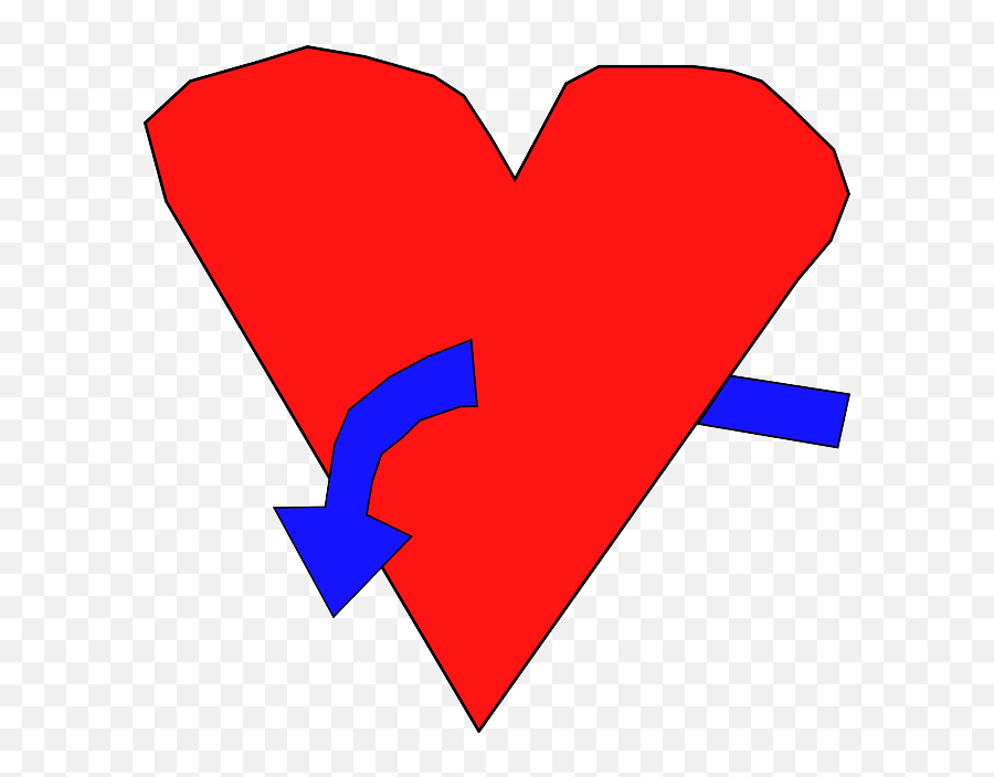 Red Blue Arrow Drawing Heart Hart Curved With Free Image Emoji,Curved Red Arrow Png