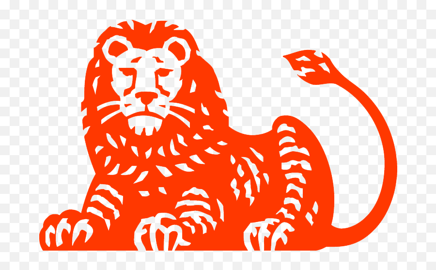 A Reddish Orange Lion Logo - Name Orange Lion Logo Emoji,Lion Logo