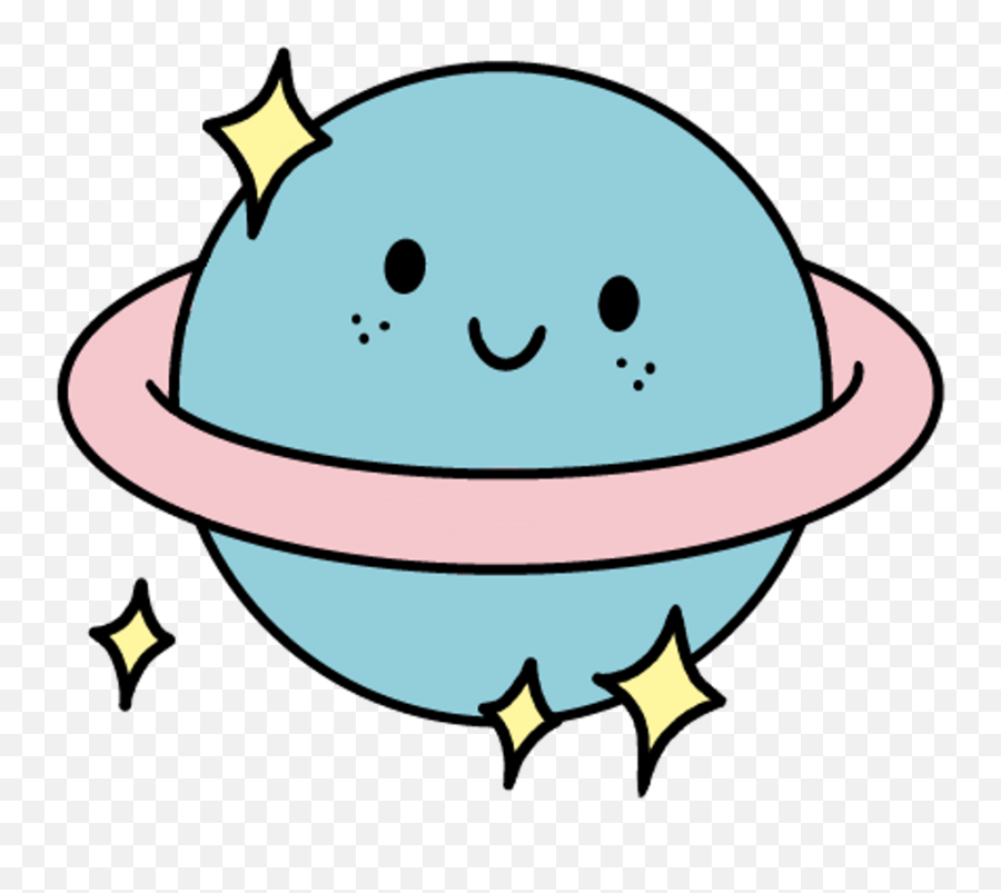 Planet Sticker - Cute Planet Cartoon Png Emoji,Saturn Clipart