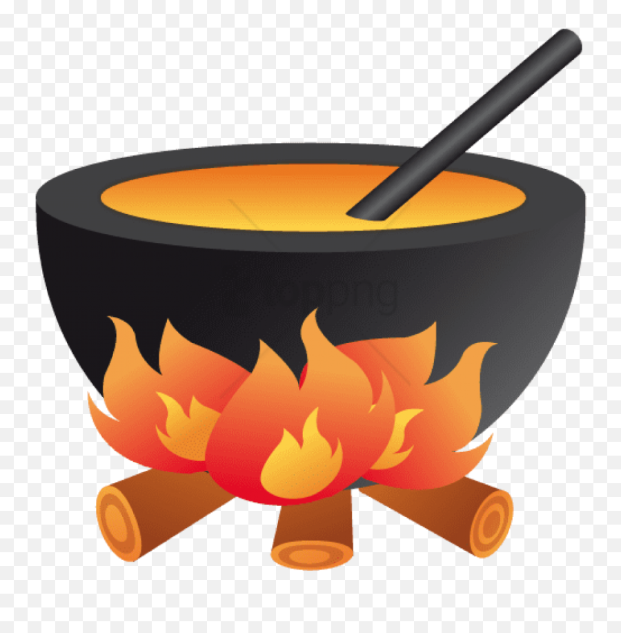 Free Png Fire Poison Icon - Orange Cauldron Clipart Full Cooking On Fire Cartoon Emoji,Cauldron Clipart