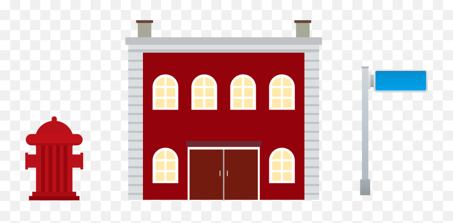 Download House Building Cartoon Clip Art - Fire Station Emoji,Cartoon Clipart